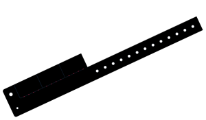 Custom Printed Black L Shaped 3 Tabs Vinyl Wristbands