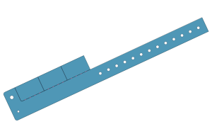 Custom Printed Light Blue L Shaped 3 Tabs Vinyl Wristbands