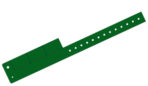 Custom Printed Dark Green L Shaped 3 Tabs Vinyl Wristbands