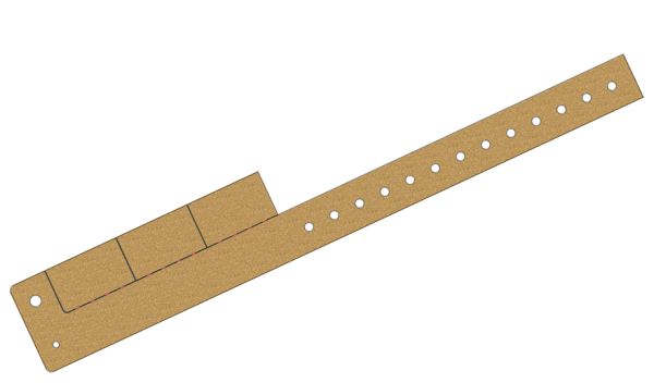 Custom Printed Gold Glitter L Shaped 3 Tabs Vinyl Wristbands