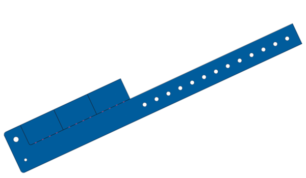 Plain Dark Blue L Shaped 3 Tabs Vinyl Wristbands