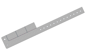 Plain Silver Glitter L Shaped 3 Tabs Vinyl Wristbands