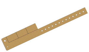 Plain Gold Glitter L Shaped 3 Tabs Vinyl Wristbands