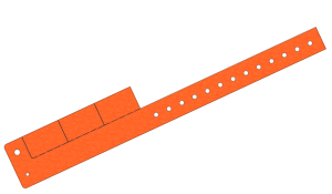 Plain Orange Glitter L Shaped 3 Tabs Vinyl Wristbands