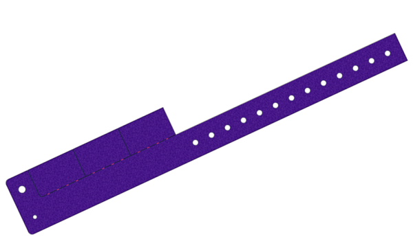 Plain Purple Glitter L Shaped 3 Tabs Vinyl Wristbands