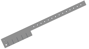 Custom Printed Silver L Shaped 5 Tabs Vinyl Wristbands