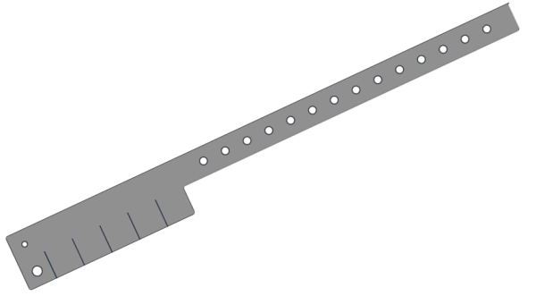 Custom Printed Silver L Shaped 5 Tabs Vinyl Wristbands