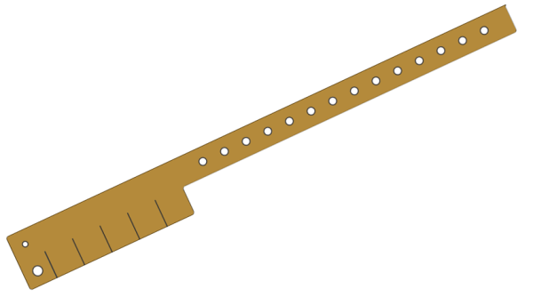 Custom Printed Gold L Shaped 5 Tabs Vinyl Wristbands