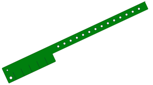Custom Printed Green L Shaped 5 Tabs Vinyl Wristbands