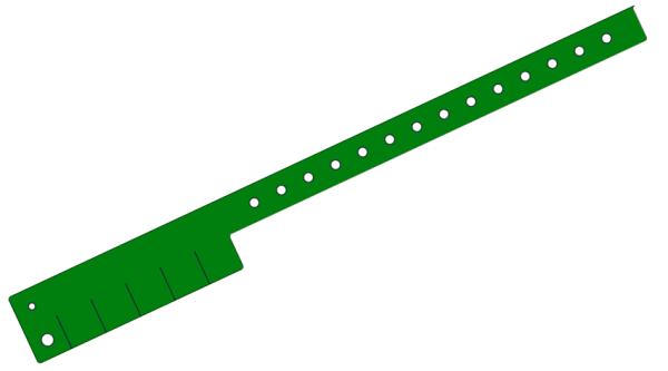 Custom Printed Green L Shaped 5 Tabs Vinyl Wristbands