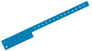 Custom Printed Mid Blue L Shaped 5 Tabs Vinyl Wristbands