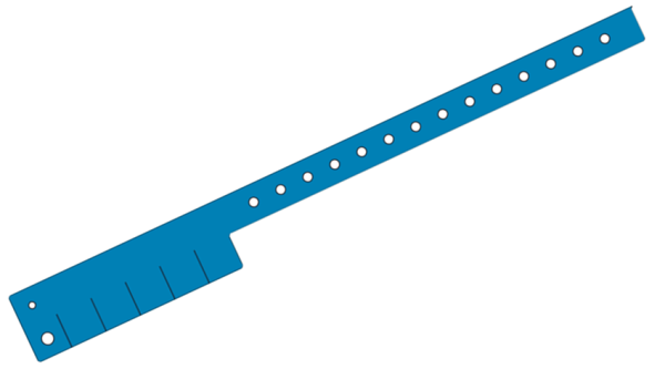 Custom Printed Mid Blue L Shaped 5 Tabs Vinyl Wristbands