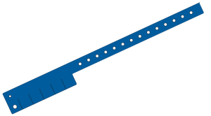 Custom Printed Dark Blue L Shaped 5 Tabs Vinyl Wristbands