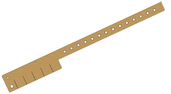 Custom Printed Gold Glitter L Shaped 5 Tabs Vinyl Wristbands