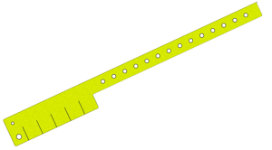 Custom Printed Yellow Glitter L Shaped 5 Tabs Vinyl Wristbands