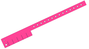 Custom Printed Pink Glitter L Shaped 5 Tabs Vinyl Wristbands
