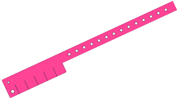 Custom Printed Pink Glitter L Shaped 5 Tabs Vinyl Wristbands