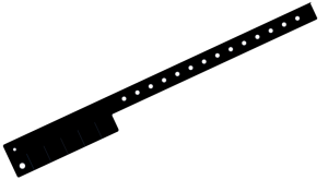 Plain Black L Shaped 5 Tabs Vinyl Wristbands