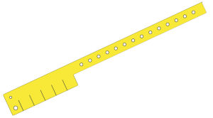 Plain Yellow L Shaped 5 Tabs Vinyl Wristbands