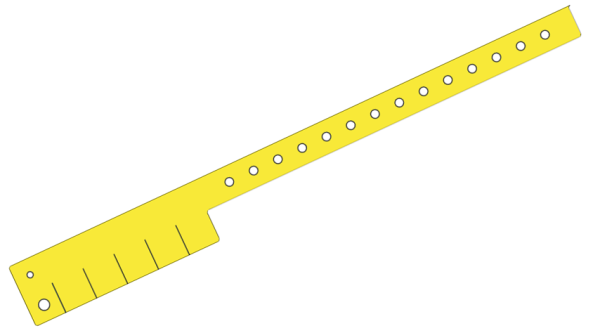 Plain Yellow L Shaped 5 Tabs Vinyl Wristbands