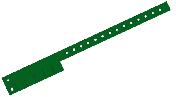 Plain Dark Green L Shaped 5 Tabs Vinyl Wristbands