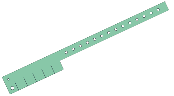 Plain Aqua L Shaped 5 Tabs Vinyl Wristbands