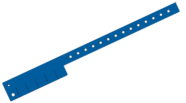 Plain Dark Blue L Shaped 5 Tabs Vinyl Wristbands