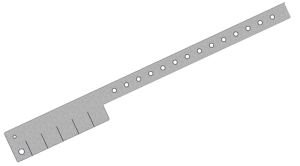 Plain Silver Glitter L Shaped 5 Tabs Vinyl Wristbands