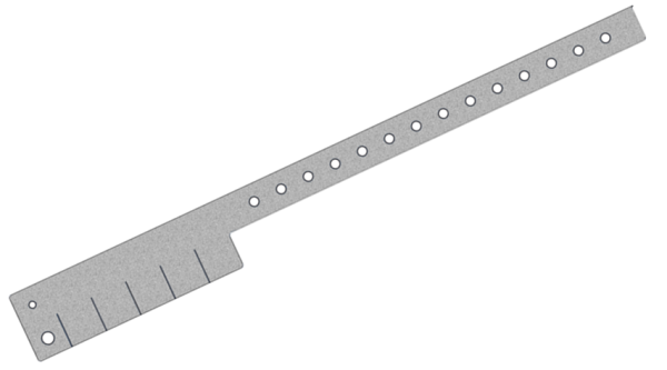 Plain Silver Glitter L Shaped 5 Tabs Vinyl Wristbands