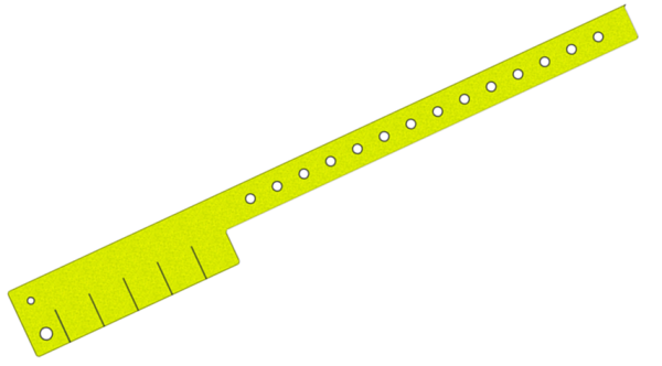 Plain Yellow Glitter L Shaped 5 Tabs Vinyl Wristbands