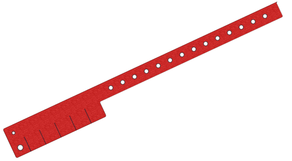 Plain Red Glitter L Shaped 5 Tabs Vinyl Wristbands