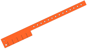 Plain Orange Glitter L Shaped 5 Tabs Vinyl Wristbands