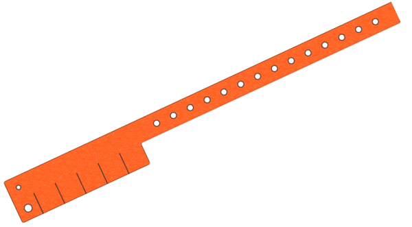 Plain Orange Glitter L Shaped 5 Tabs Vinyl Wristbands