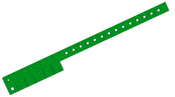 Plain Dark Green Glitter L Shaped 5 Tabs Vinyl Wristbands