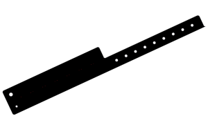 Custom Printed Black L Shaped 7 Tabs Vinyl Wristbands
