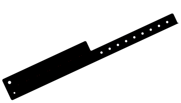 Custom Printed Black L Shaped 7 Tabs Vinyl Wristbands