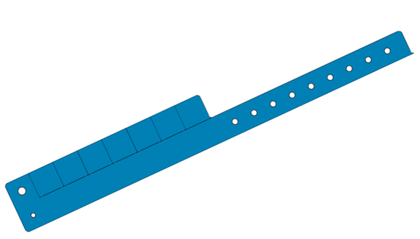 Custom Printed Mid Blue L Shaped 7 Tabs Vinyl Wristbands