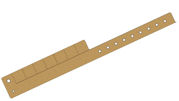 Custom Printed Gold Glitter L Shaped 7 Tabs Vinyl Wristbands