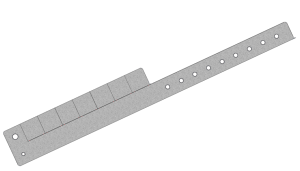 Plain Silver Glitter L Shaped 7 Tabs Vinyl Wristbands