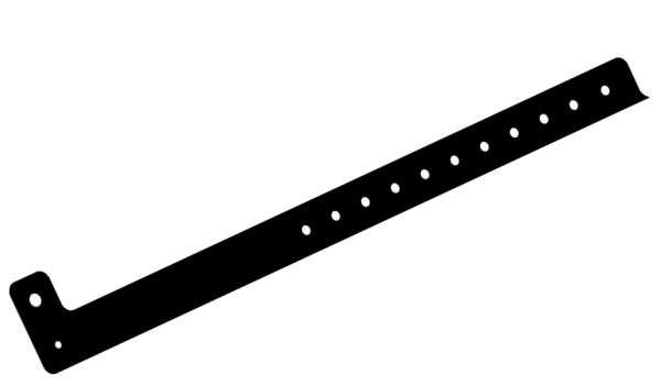 Custom Printed Black L Shaped 19mm Vinyl Wristbands