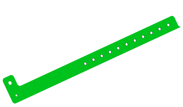 Custom Printed Green Glitter L Shaped 19mm Vinyl Wristbands