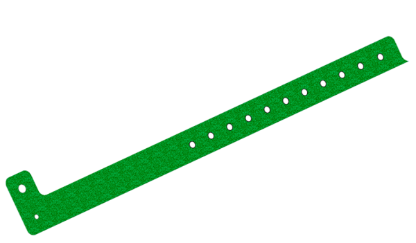 Custom Printed Dark Green Glitter L Shaped 19mm Vinyl Wristbands