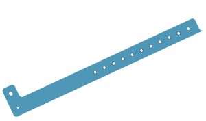 Plain Light Blue L Shaped 19mm Vinyl Wristbands
