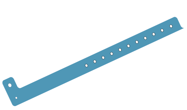 Plain Light Blue L Shaped 19mm Vinyl Wristbands