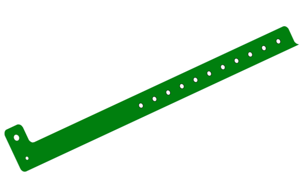 Plain Green L Shaped 19mm Vinyl Wristbands