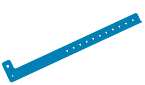 Plain Mid Blue L Shaped 19mm Vinyl Wristbands