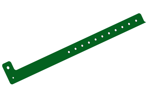 Plain Dark Green L Shaped 19mm Vinyl Wristbands