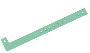 Plain Aqua L Shaped 19mm Vinyl Wristbands