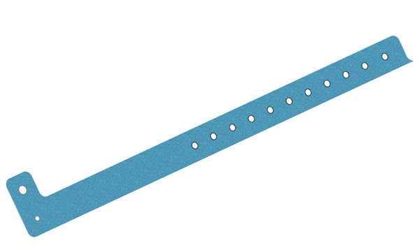 Plain Light Blue Glitter L Shaped 19mm Vinyl Wristbands