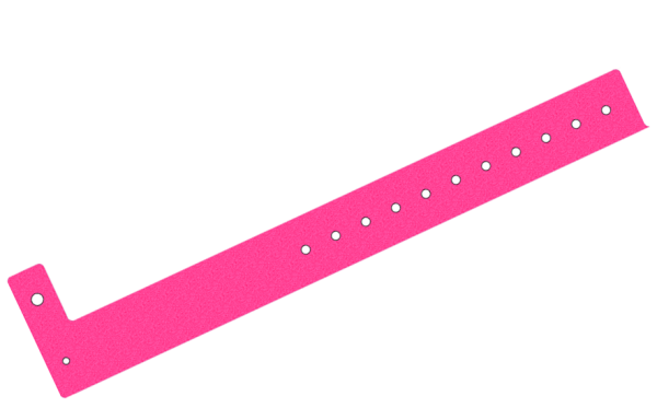 Custom Printed Pink Glitter L Shaped 25mm Vinyl Wristbands